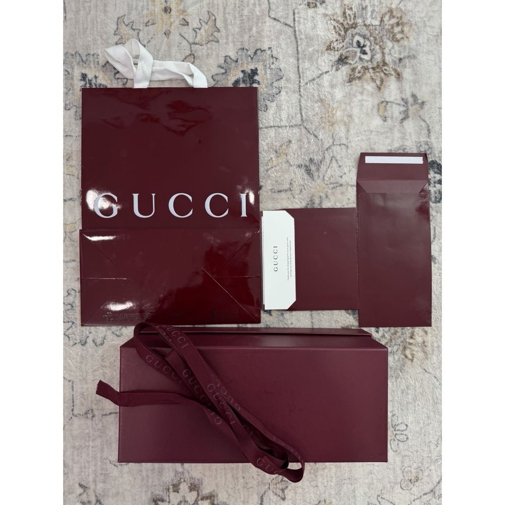 Gucci Luxury Shopping Gift Bag Set Box Ribbon Dust Bag Packaging Authentic - Picture 4 of 8
